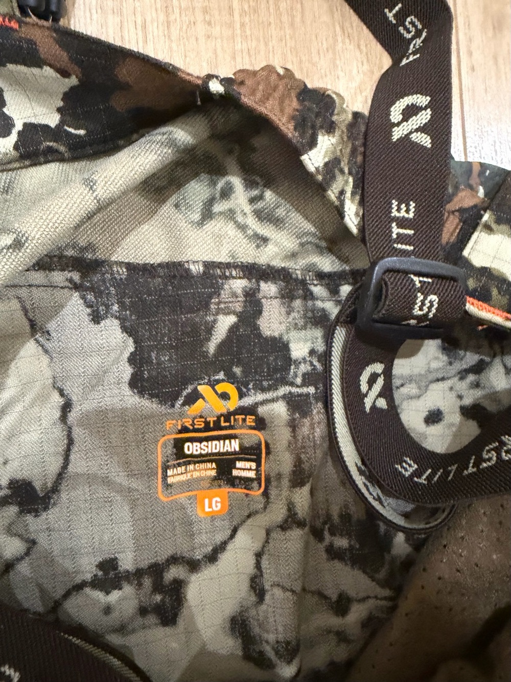 First Lite Men's Obsidian Pants- Fusion print with suspenders - Picture 3 of 4
